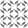 Seamless monochrome pattern of feathers-12