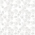 Seamless monochrome pattern with ornamental fruits