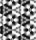 Seamless Monochrome Polygonal Geometrical Pattern Gently Glowing from Light to Dark Tones create the illusion of depth and Royalty Free Stock Photo