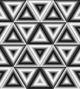 Seamless Monochrome Polygonal Pattern. Geometrical Triangle Abstract Pattern with Visual Volume Effect. Royalty Free Stock Photo