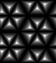 Seamless Monochrome Polygonal Pattern. Geometrical Triangle Abstract Pattern with Visual Volume Effect Royalty Free Stock Photo