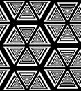 Seamless Monochrome Polygonal Pattern. Royalty Free Stock Photo
