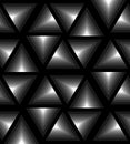 Seamless Monochrome Triangle Pattern Gently Shimmering from light to dark. Visual Volume Effect. Royalty Free Stock Photo