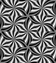 Seamless Monochrome Wavy Triangles Pattern. Geometric Abstract Background.