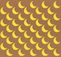 Seamless moon pattern on brown background