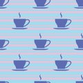 Seamless morning pattern with cups