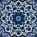 Seamless moroccan ceramic tile, pattern made with Generative AI