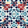 Seamless Moroccan tile mosaic pattern. Arabesque vector background. Generative AI Royalty Free Stock Photo