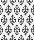 Seamless mosaic background pattern in the form of a symbol of the virtual digital crypto currency Ethereum