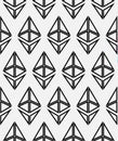 Seamless mosaic background pattern in the form of a symbol of the virtual digital crypto currency Ethereum