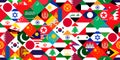 Seamless Mosaic Pattern of Asian Country Flags Royalty Free Stock Photo