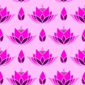 Seamless mosaic pattern design with a lotus bud