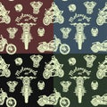 Seamless motorcycle pattern vector illustration