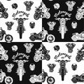 Seamless motorcycle pattern vector illustration