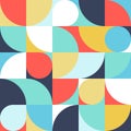 Seamless mottled abstract geometric print. Vector multi colored illustration. Original geometric pattern.