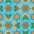 Seamless multi-colored geometric Moroccan pattern Royalty Free Stock Photo