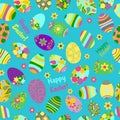 Seamless multicolored pattern of Easter eggs