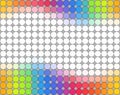 Seamless multicolored polka dot pattern over grey background