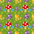 Seamless mushroom pattern