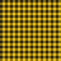 Seamless Mustard Yellow and Black Checkered Fabric Pattern Background Texture Royalty Free Stock Photo