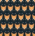 Seamless Native American pattern with foxes and arrows