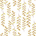 Seamless natural botanical watercolor pattern