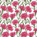 Seamless natural floral pattern with twigs and leaves