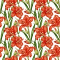 Seamless natural floral pattern with twigs and leaves