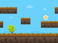 Seamless Natural Landscape, Unending Background for Mobile or Computer Game, Fantasy Platform for User Interface Vector