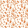 Seamless natural pattern, light background, fabric. Orange berries of sea buckthorn