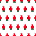 Seamless nature pattern with rose hip. Simple botanical illustration.