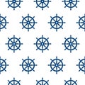 Seamless nautical pattern with ship wheels. Design element for wallpapers, baby shower invitation, birthday card, scrapbooking, Royalty Free Stock Photo