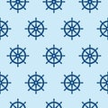 Seamless nautical pattern with ship wheels. Design element for wallpapers, baby shower invitation, birthday card, scrapbooking, Royalty Free Stock Photo