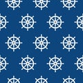 Seamless nautical pattern with ship wheels. Design element for wallpapers, baby shower invitation, birthday card, scrapbooking, Royalty Free Stock Photo