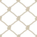Seamless nautical rope knot pattern Royalty Free Stock Photo