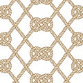 Seamless nautical rope pattern. Carrick Bend knot