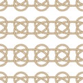 Seamless nautical rope pattern. Carrick Bend knot