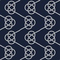 Seamless nautical rope pattern. Carrick Bend knot