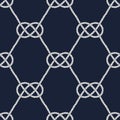 Seamless nautical rope pattern. Carrick Bend knot