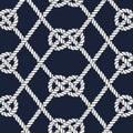 Seamless nautical rope pattern. Carrick Bend knot