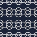 Seamless nautical rope pattern. Carrick Bend knot