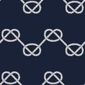 Seamless nautical rope pattern. Royalty Free Stock Photo