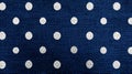 Seamless Navy Blue Fabric With White Polka Dots Pattern Royalty Free Stock Photo