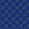 Seamless navy blue pattern with geometric yellow firework-like lines on dark Royalty Free Stock Photo