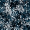 Seamless navy blue and white abstract grungy seamless surface pattern design for print