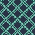 Seamless neon blue vintage art deco pointing squares pattern vector