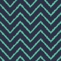 Seamless neon blue zigzag ikat pattern vector