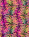 Seamless neon palm pattern Royalty Free Stock Photo