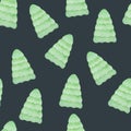 Seamless New Year/Christmas creative retro pattern with fir-trees