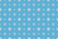 Seamless New Year`s and Christmas pattern from three types white snowflakes on blue background